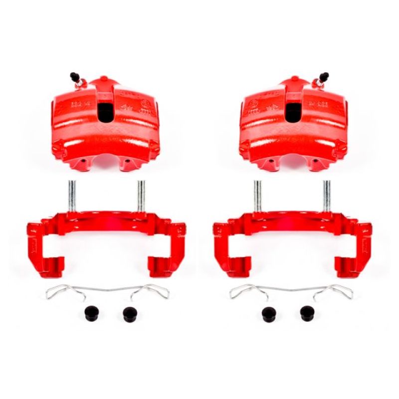 Power Stop 08-09 Audi TT Front Red Calipers w/Brackets - Pair Main image
