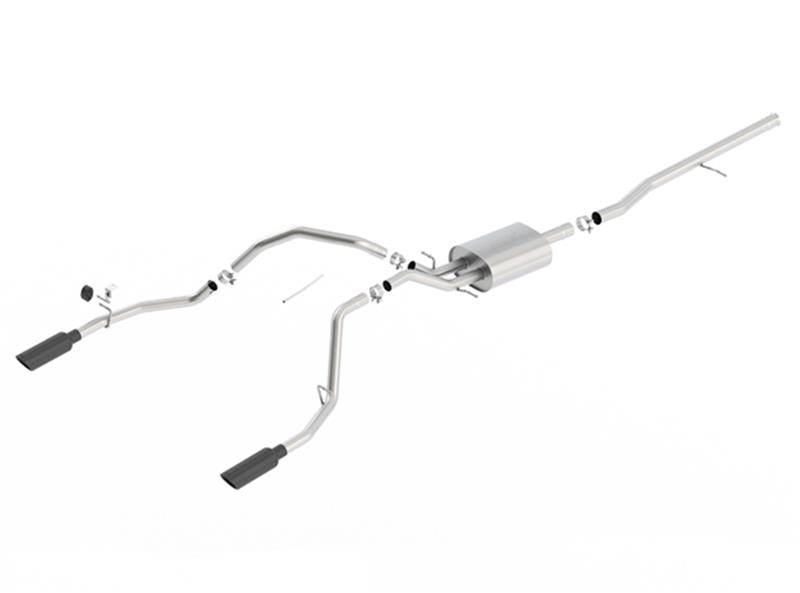 Borla 14 Silv/Sierra C/B Exhaust ATAK 1500 5.3L V8 AT/MT 2&4WD Ext Cab (78.7) WB - Black Chrome Secondary image