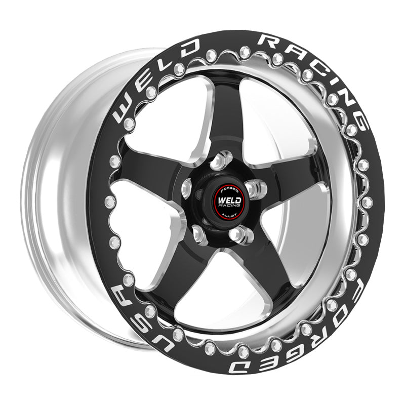 Weld S71 15x11.33 / 5x115 Conical Lug / 6.5in BS Black Wheel 3.18in ID (Medium) - Single Beadlock Main image