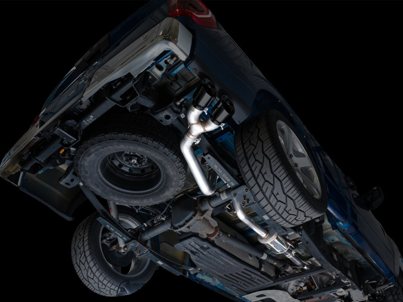 AWE 21-25 Ford F150 (14th Gen Reg Cab) Cat-Back Exhaust - 4.5in Dual Side Exit Diamond Black Tips (view 2)