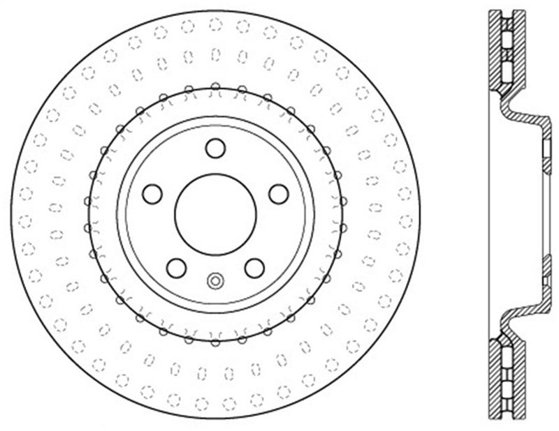 StopTech Power Slot 12 Audi A6 Quattro/11-12 A7 Quattro / 7/11-13 S4 Front Left Slotted Rotor Main image