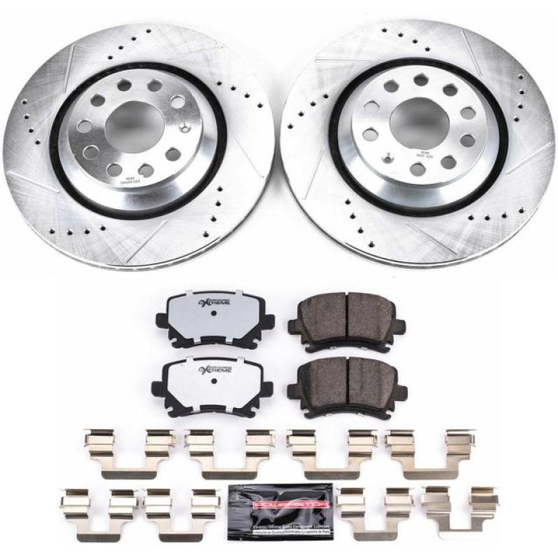 Power Stop 09-17 Volkswagen CC Rear Z26 Street Warrior Brake Kit Main image