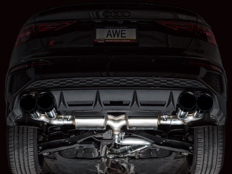 AWE Tuning 22-24 Audi 8Y S3 Touring Edition Exhaust - Diamond Black Tips (view 3)