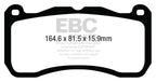 EBC 13-14 Ford Mustang 5.8 Supercharged (GT500) Shelby Redstuff Front Brake Pads (view 2)
