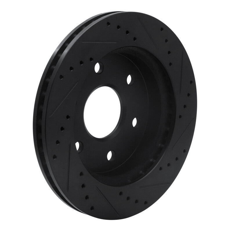R1 99-08 Cadillac Escalade ESV Front Left Drilled & Slotted Black Brake Rotor Secondary image