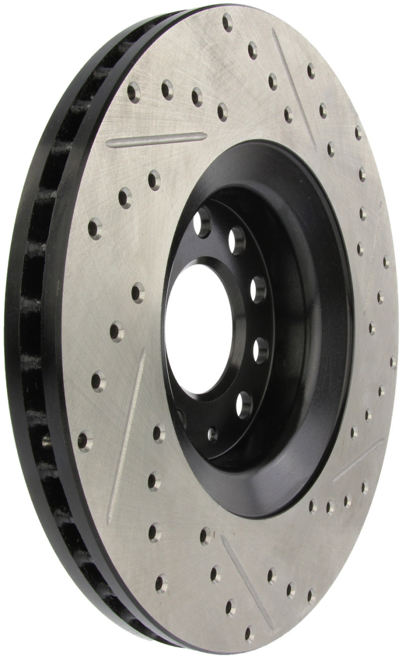 StopTech 05-06 Audi A4 Quattro/ 02-04 A6 Quattro / 99-02 S4 Front Right Slotted & Drilled Rotor Main image
