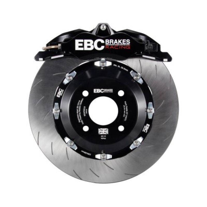 EBC Racing 92-00 BMW M3 (E36) w/Meyle Control Arms Black Apollo-4 Calipers 330mm Rotors Front BBK Main image