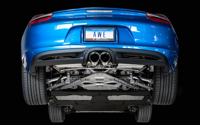 AWE Tuning Porsche 981 Performance Exhaust System - w/Diamond Black Tips (view 3)