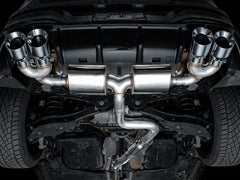 AWE Tuning MK8 Volkswagen Golf R 3in Touring Edition Quad Exhaust - Chrome Silver Tips