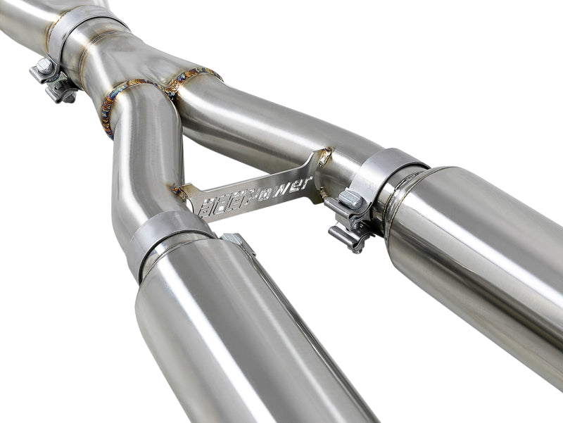 aFe Takeda 2.5in 304 SS Cat-Back Exhaust System w/ Carbon Fiber Tips 16-18 Infiniti Q50 V6-3.0L (tt) (view 3)