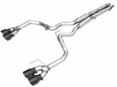 AWE 2024 Ford Mustang GT Fastback S650 RWD Track Edition Cat-Back Exhaust w/ Quad Diamond Black Tips
