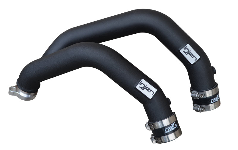 Injen 15-16 BMW M3(F80)/M4 (F82/83) 3.0L L6 Twin Turbo 2PC Aluminum Int. Charge Pipe - Wrinkle Black Main image