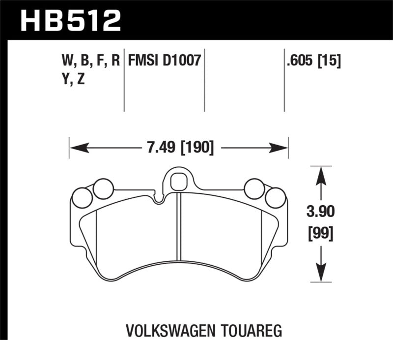 Hawk 08 Porsche Cayenne GTS/Turbo / 03-09 Cayenne / 04-05 VW Touareg DTC-30 Race Front Brake Pads Main image