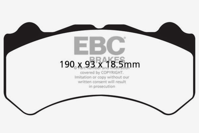 EBC 08-11 Nissan GT-R (R35) 3.8 Twin Turbo (Cast Iron Rotors) Bluestuff Front Brake Pads Main image