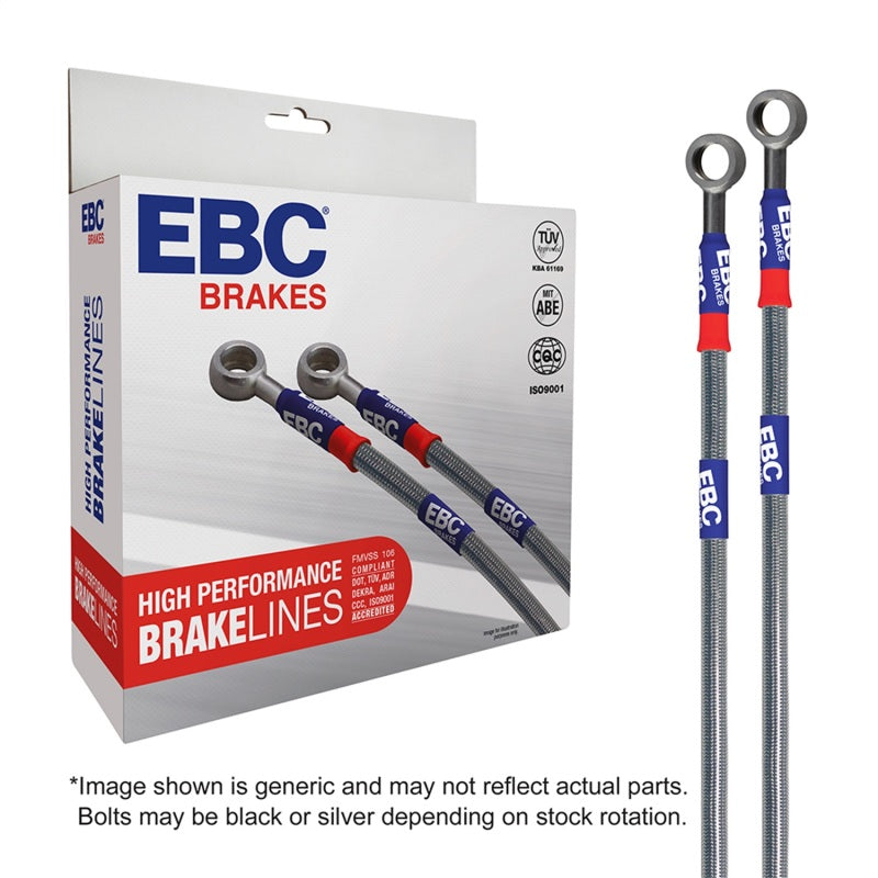 EBC 98-05 Porsche 911 (996) Carrera 2 3.4L (Cast Iron Rotor) Stainless Steel Brake Line Kit Main image