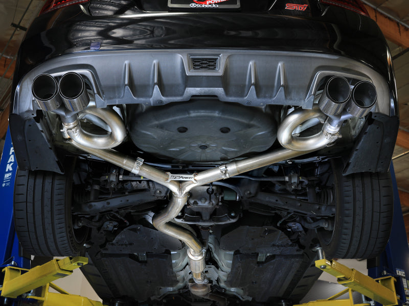 aFe Subaru WRX/STi 15-21 H4-2.0/2.5L Takeda 3in to 2-1/2in Stainless Cat-Back Exhaust Crbn Fiber Tip (view 3)