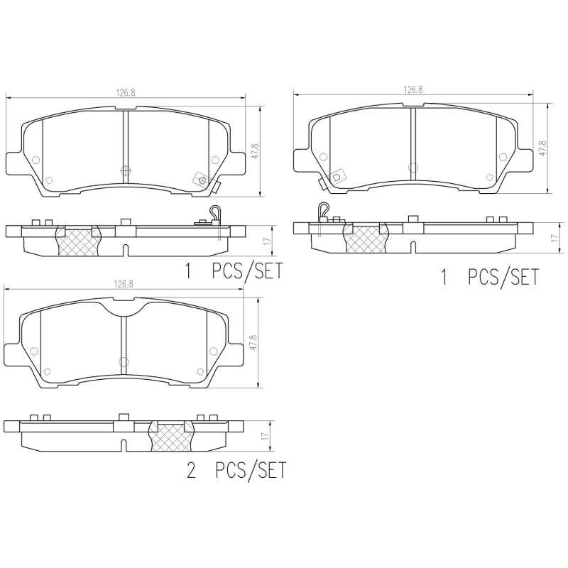 Brembo 15-18 Ford Mustang Rear NAO Brake Pad Main image