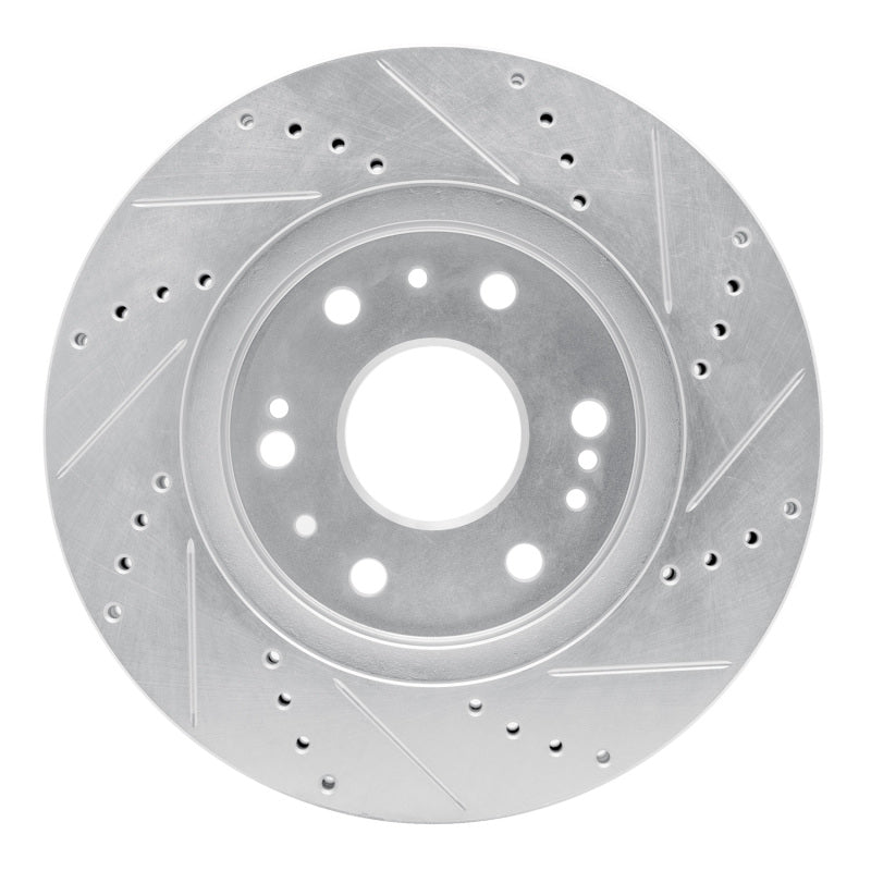 R1 05-19 Chevrolet Silverado 1500 Front Left Drilled & Slotted Silver Brake Rotor Secondary image