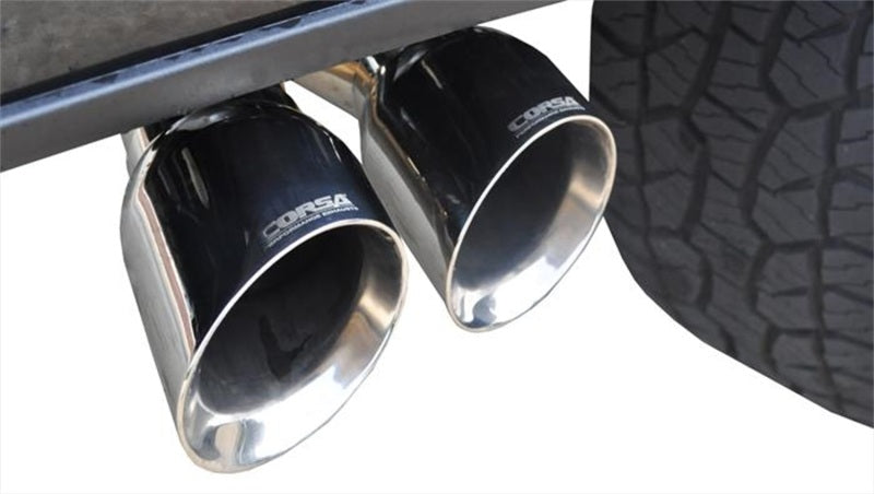 Corsa 2015 Ford F-150 5.0L V8 (Super Crew Cab) Polished Sport Single Side Dual 4in Tips CB Exhaust (view 2)