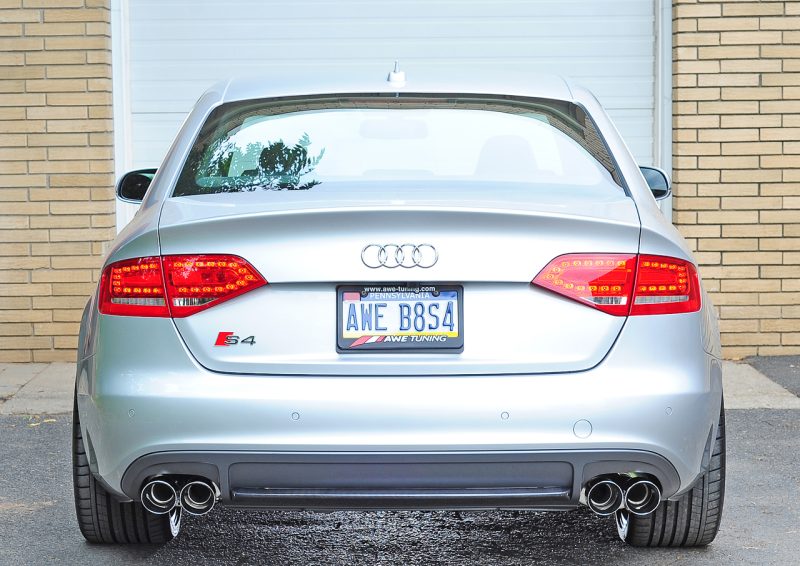 AWE Tuning Audi B8 / B8.5 S4 3.0T Touring Edition Exhaust - Chrome Silver Tips (90mm) (view 2)