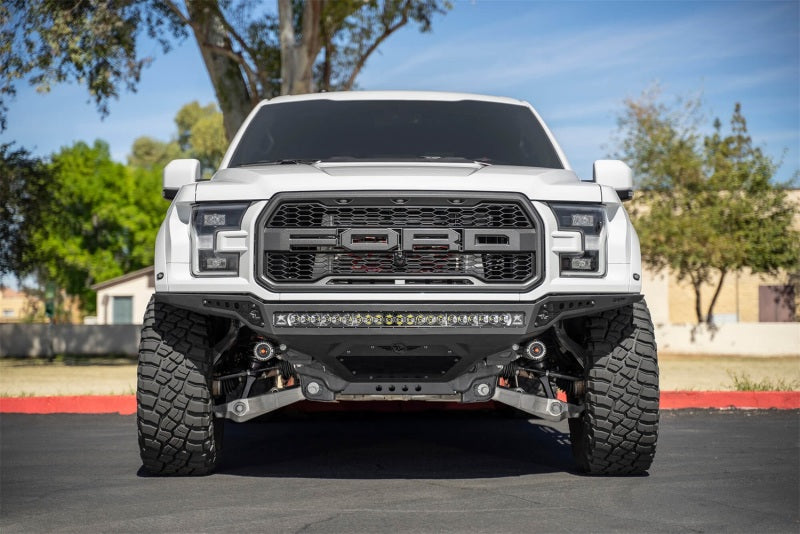 Addictive Desert Designs 17-20 Ford F-150 Raptor Rock Fighter Frame Cut Front Bumper (view 4)