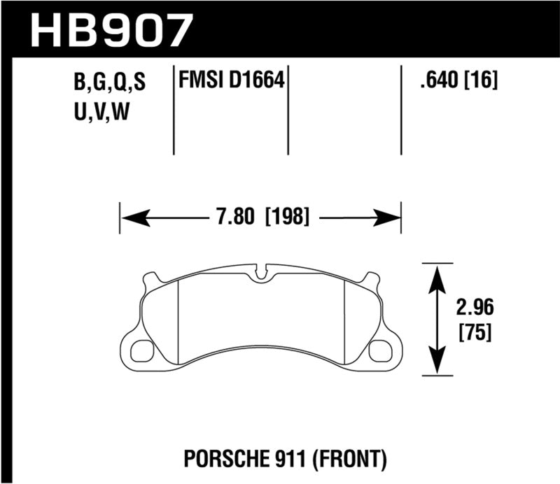 Hawk 2016 Porsche 911 Carrera S HPS 5.0 Front Brake Pads Main image