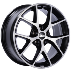 BBS SR 18x8 5x100 ET36 Satin Black Diamond Cut Face Wheel -70mm PFS/Clip Required