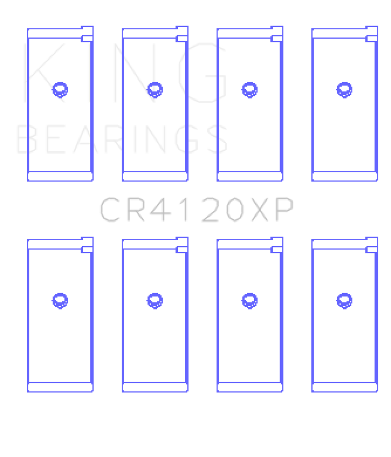 King Mitsubishi 4G63/4G64 7 Bolt 2nd Gen DSM and EVO I-IX (Size 0.25mm) Performance Rod Bearing Set Main image