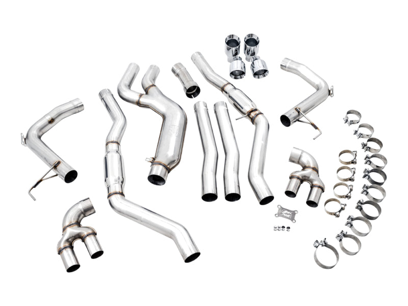 AWE Tuning 2019+ BMW M340i (G20) Track Edition Exhaust - Quad Chrome Silver Tips (view 6)