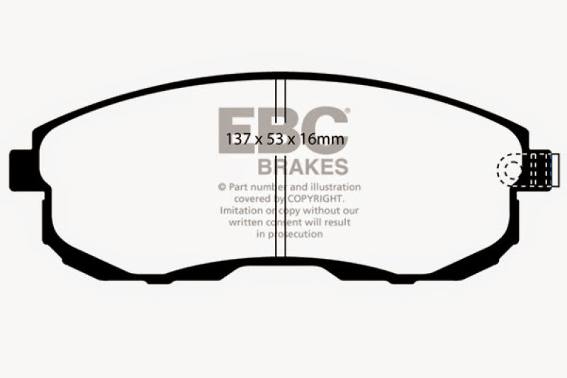 EBC 02 Infiniti G35 3.5 w/o DCS Bluestuff Front Brake Pads (view 2)