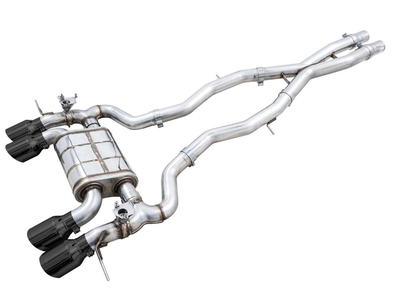 AWE Tuning SwitchPath Cat-Back Exhaust for BMW G8X M3/M4 - Diamond Black Tips Main image