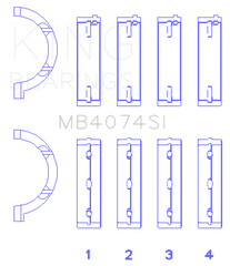 King Engine Bearings Chrysler 2.7L (Size +0.75mm) Main Bearing Set
