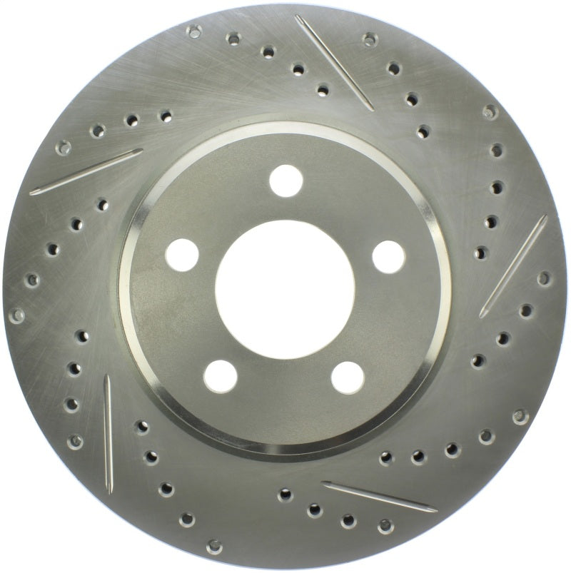 StopTech Select Sport 06-17 Dodge Charger/14-17 Chrysler 300 Slotted & Drilled Front Left Rotor Main image