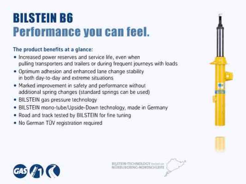 Bilstein B6 (HD) 2015 BMW M3/M4 w/o EDC Front Left 36mm Monotube Shock (view 2)