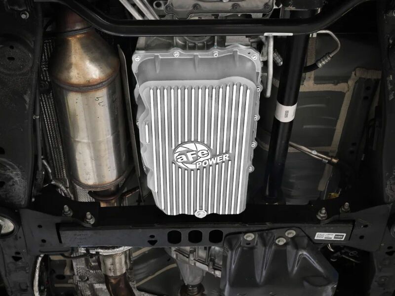 aFe 20-26 GM Trucks L6 3.0L Transmission Pan - Raw / Machined Fins Secondary image