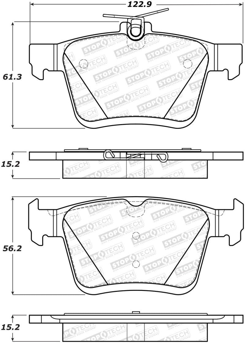 StopTech 2014 Acura TSX Sport Performance Rear Brake Pads Main image