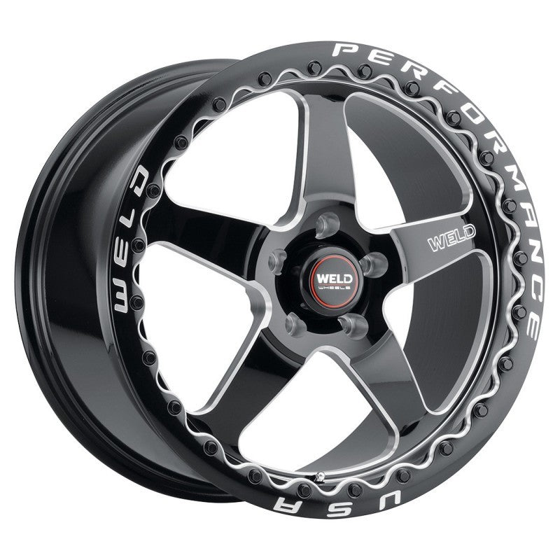 Weld S904 17x10 Ventura Beadlock 5x114.3 ET00 BS5.50 Gloss BLK MIL DIA 78.1 Main image