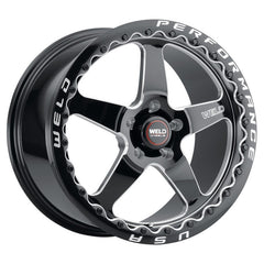 Weld S904 15x10 Ventura Beadlock 5x114.3 ET25 BS6.5 Gloss BLK MIL DIA 78.1