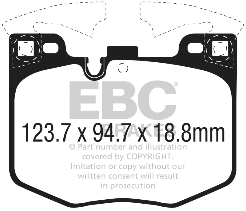 EBC 2017+ BMW 530 2.0L Turbo (G30) Yellowstuff Front Brake Pads Main image