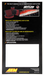 AEM 17-20 Subaru BRZ 2.0L DryFlow Air Filter (view 6)