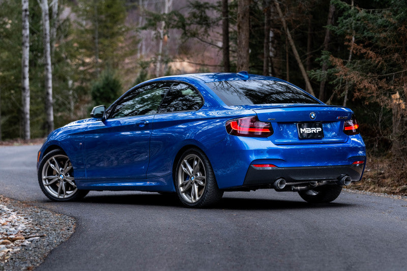 MBRP 17-21 BMW M240I 3.0L 3in Axle Back Dual Rear Exit w/ T304 SS Carbon Fiber Tips (Street Version) (view 4)