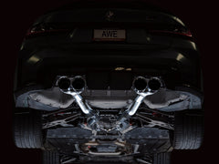 AWE Tuning Track Edition Cat-Back Exhaust for BMW G8X M3/M4 - Chrome Silver Tips
