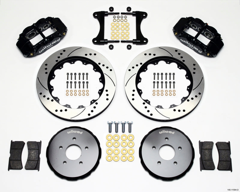 Wilwood Narrow Superlite 6R Front Hat Kit 14.00in Drilled Nissan 370Z/Fiti G37 Main image