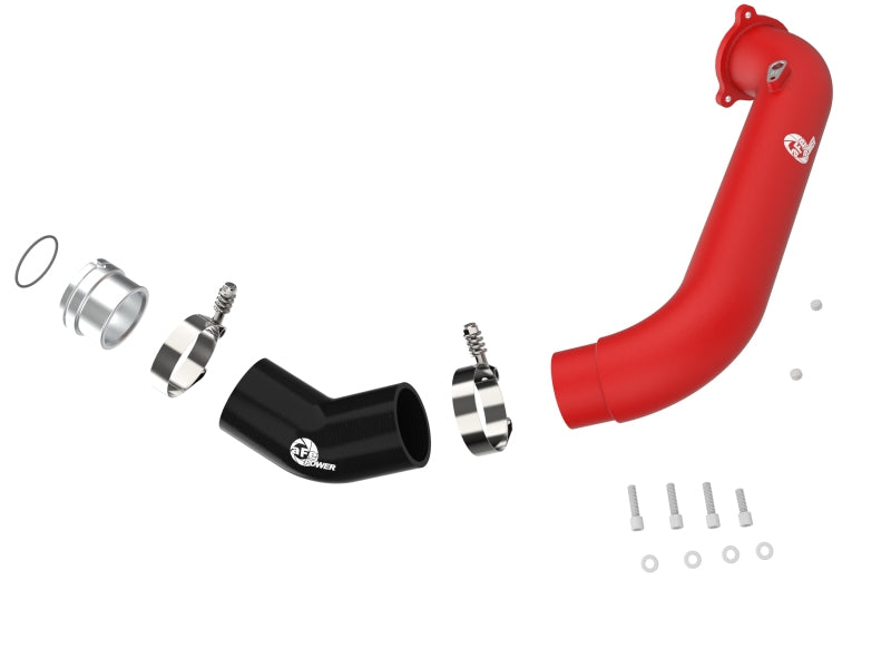 aFe BladeRunner Red 2-3/4in Aluminum Charge Pipe 2021 Toyota Supra GR (A90) I4-2.0L (t) B48 (view 7)