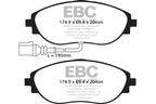 EBC 14-20 Audi S3 2.0 Turbo Redstuff Front Brake Pads (view 2)