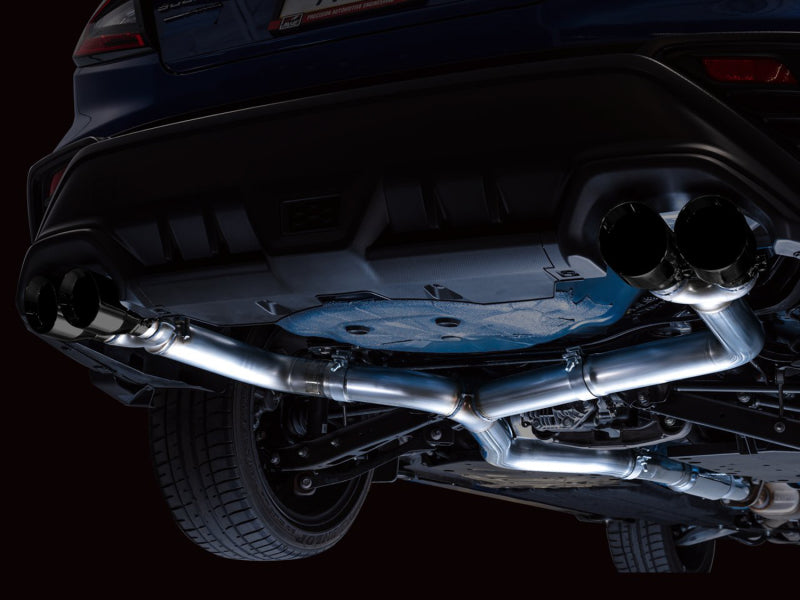 AWE Tuning 2022+ VB Subaru WRX Track Edition Exhaust - Diamond Black Tips (view 3)