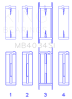 King Engine Bearings Ford 232 (Size +0.50mm) Main Bearing Set