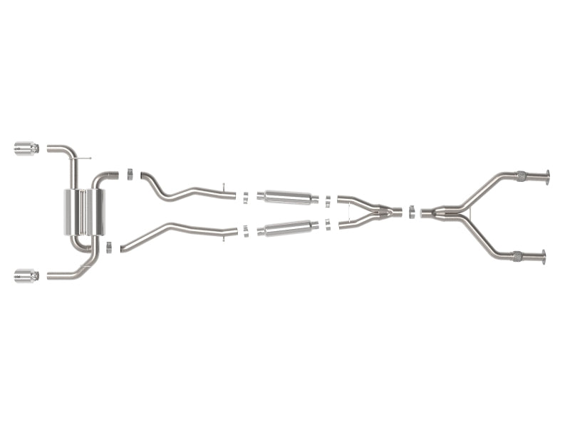 aFe Takeda Cat-Back Exhaust System Infiniti Q50 14-15 V6-3.7L- Polished Tip (view 6)