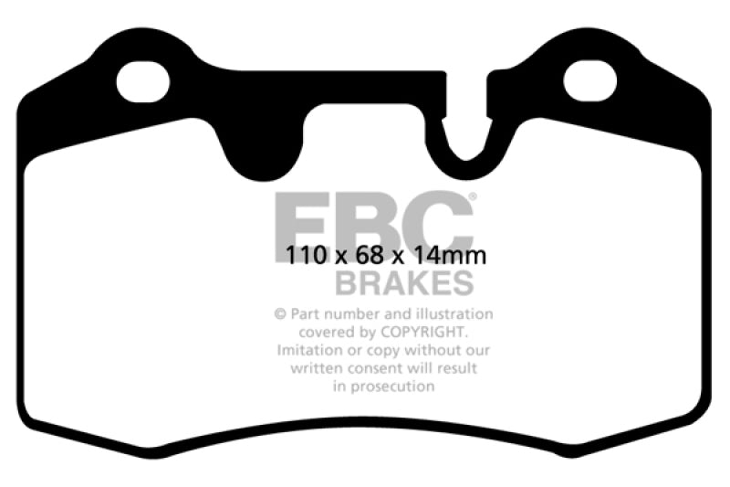 EBC 04-12 Aston Martin DB9 5.9 Redstuff Rear Brake Pads (view 2)