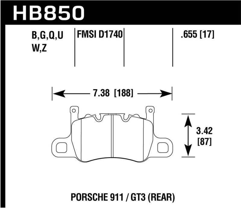 Hawk 2019 Porsche 911 Turbo HPS 5.0 Brake Pads (view 2)